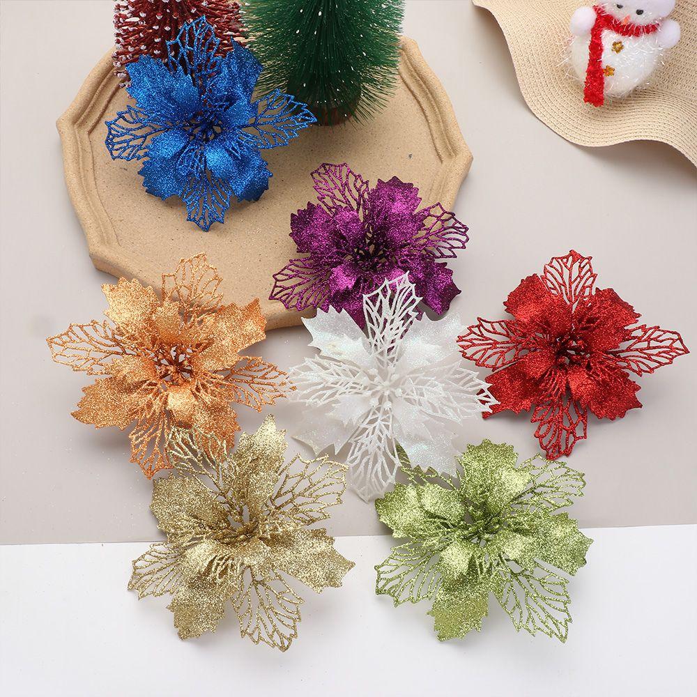 New Year Decor Christmas Flowers Fake Flowers Home Xmas Ornaments Christmas Tree Decorations