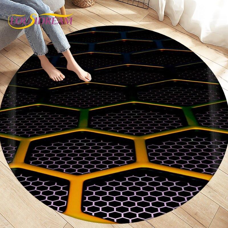 3D абстрактный геометрический ковер с визуальной иллюзией, большой круглый ковер для гостиной, спальни, украшения дивана, нескользящий напольный коврик