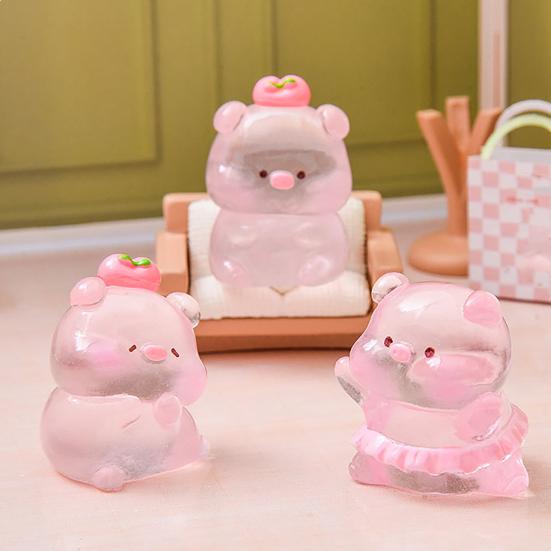 Миниатюрная фигурка свиньи Мини-фигурка розовой свинки Мультяшное животное из смолы Топперы для торта для DIY Сказочного сада Моховый пейзаж Террариум Комнатное растение Кукольный домик