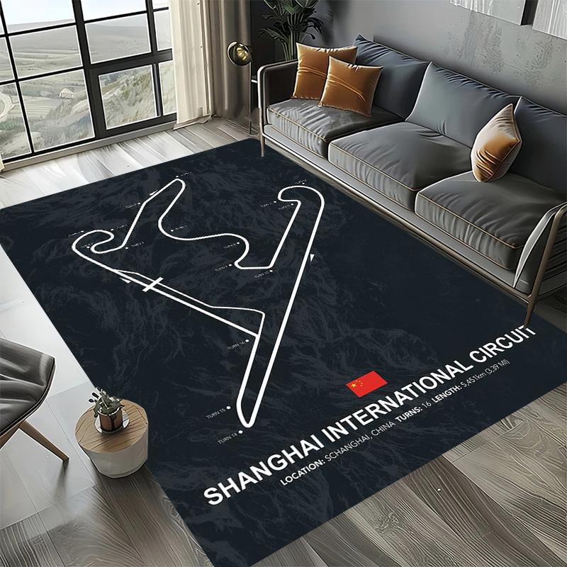 Декоративный коврик на тему Формулы-1, коврик для любителей гонок, ковер на четыре сезона с принтом трассы Имола, Монако для комнаты, дивана