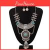 Ethnic Style Simulation Gemstone Decoration Women Necklace And Earring Set