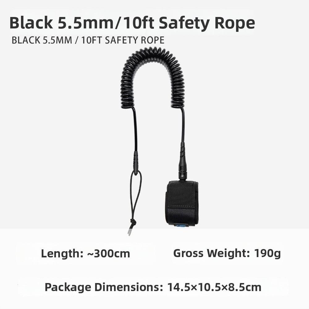 5.5mm/10ft Practical Coiled Surfboard Leash UP Paddle Board Ankle Leash for Training Exercise