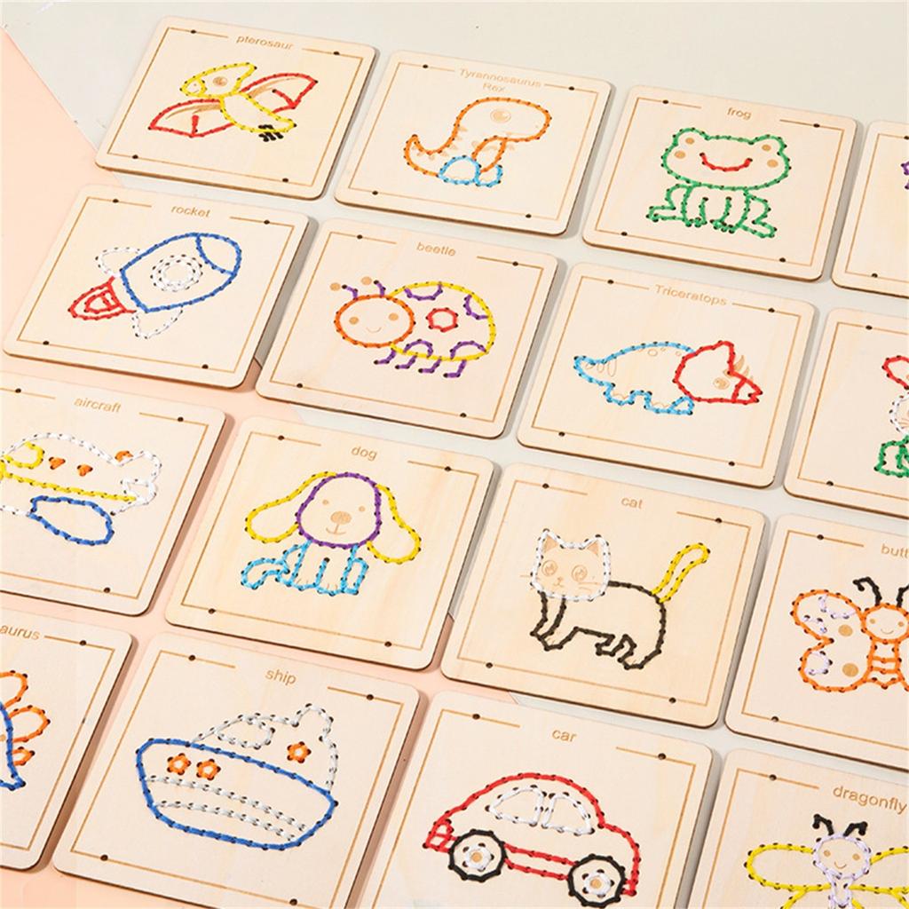 Вышивка Нитки Нитки Детский сад 3-6 Жилая зона Руководство Раннее образование Головоломка Дети Нитки Игровой материал