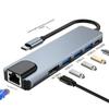 USB C хаб 5 в 1 с адаптером Ethernet, док-станция Type C для ноутбука, многопортовый расширитель, USB 3.0 расширитель
