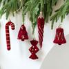 Праздничный Бархат Колокольчики Бант Леденцы Подвесное Украшение Стильный Пластиковый Декор Для Подарка Венка Каминов