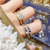 Шарм Женский Радужный Белый Цирконий Регулируемое Открытое Кольцо Золотой Цвет Милый Подарок Свадебные Украшения Для Женщин