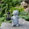 Водонепроницаемая садовая фигурка кошки IP44 Автоматическое включение/выключение Устойчивая к УФ-излучению статуэтка кошки Материал: смола Солнечные фонари Солнечный фонарь Газон виллы