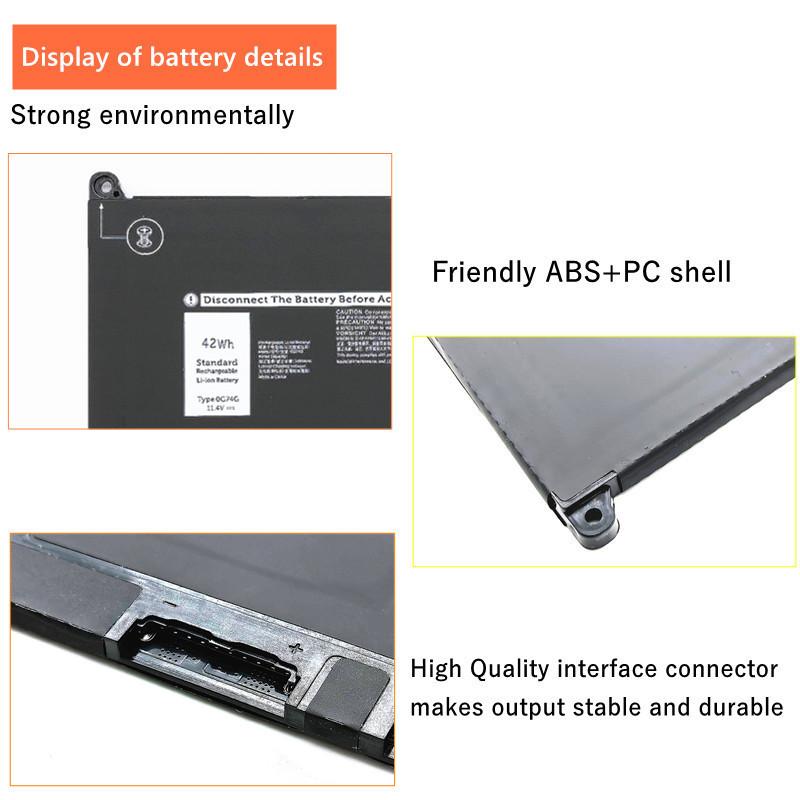 Аккумулятор для ноутбука 0G74G для серии ноутбуков DELL Latitude 5300 5310 7300 7400 OG74G 02PFPW 11,4 В 42 Втч