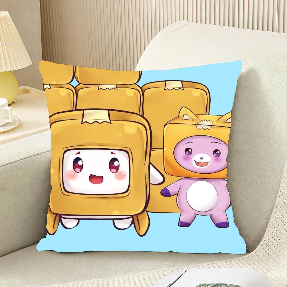 Cartoob L-Lankybox Foxy Boxy Милая Наволочка Подушка Реверсивная Плюшевая Наволочка Для Автомобиля Дивана Спальни Декоративный Подарок Наволочка