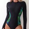 Women's Long-Sleeve Sun-Protective Surf Suit Swimsuit