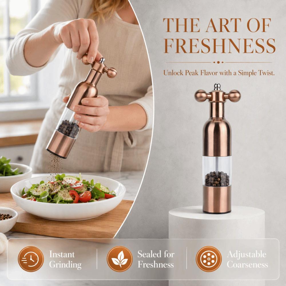Stainless Steel Salt and Pepper Grinder Gold Rose Gold Spice Grinder Home Kitchen Restaurant