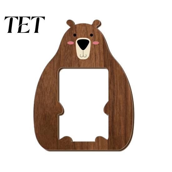 Cute Animal Picture Frame Photo Frame, Rustic Wooden Holder, Cat for Kids Room Bear Home Office Desk Shelf Display