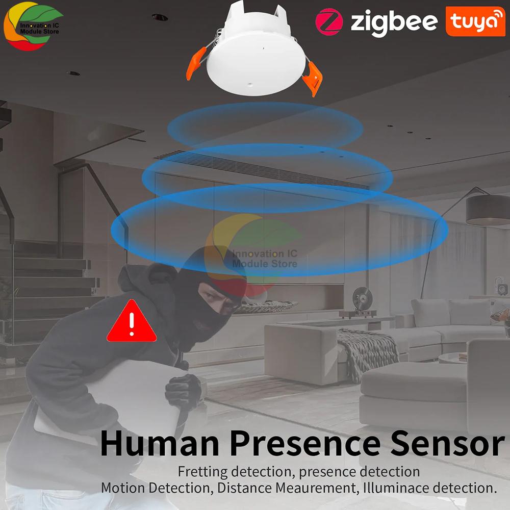 Умная жизнь Zigbee Детектор присутствия человека 5,8G/24G Tuya Wifi Миллиметровый волновой радар PIR Датчик движения С обнаружением освещенности