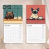 1/2Pcs 2025 Wall Calendar Cats Chillin' with Coffee Wall Calendar 12 Monthly Coffee Cats Calendar Family Office Organizer for Cat Lover Gift