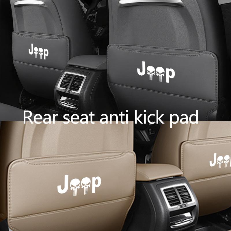 For Jeep Car Seat Back Protection Anti-Kick Pad Rear Seat Storage Bag Grand Cherokee Patriot Renegade Compass Wrangler AMZ1