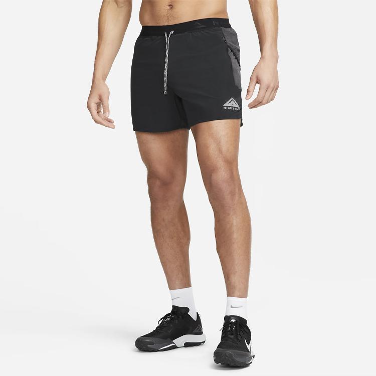 Nike Шорты летние мужские Trail Second Sunrise с логотипом и завязками Черный DV9311-010