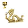 Golden Dragon for Good Fortune Dragon Gold Dragon with Crystal Ball 15mm Jade Crystal Golden Dragon Five Claws Dragon and Water Cup Set Dragon and