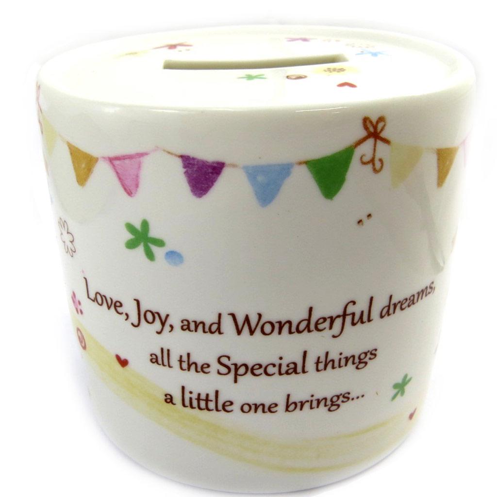 Les Trésors De Lily [L8884] - Фарфоровая копилка 'Teddy' цвета слоновой кости - 11x8 см