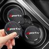 Car Cup Holder Coaster, 2 PCS Carbon Fiber Non-Slip Embedded Coasters, Universal 2.75 Inch Cup Holder ert Coaster Pad, Non-Slip Bottle Pad Embedded