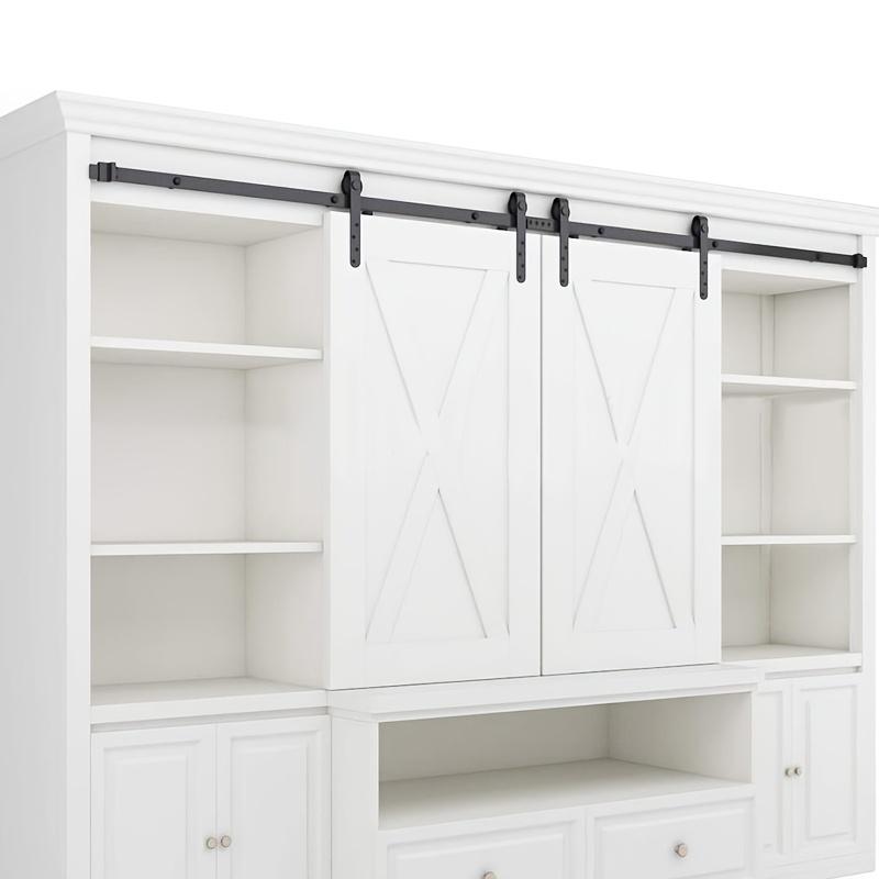 1 комплект бесшумной раздвижной фурнитуры для амбарной двери из углеродистой стали, подходит для треков из углеродистой стали в амбарах, ТВ-тумбах и шкафах