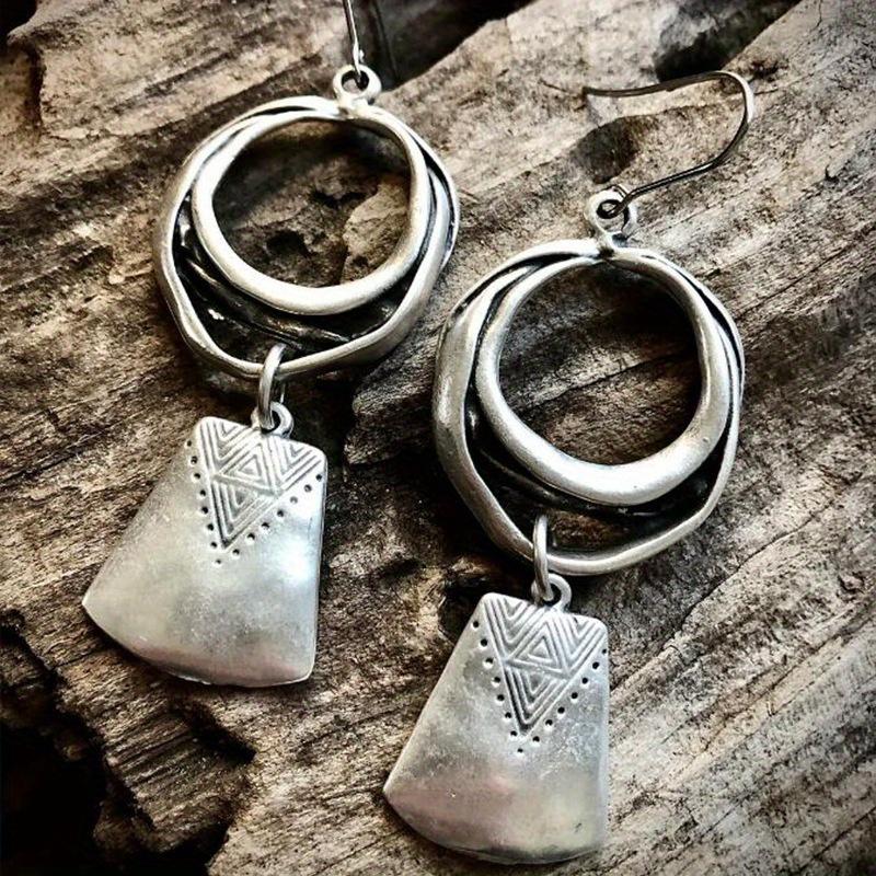 Винтажные серьги-подвески геометрической формы в стиле ретро-бохо, бижутерия из сплава, модные женские серьги ADM