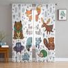 Animal Fox Raccoon Owl Sheer Curtain For Bedroom Tulle Voile Curtain For Kitchen Living Room Decor Window Treatment