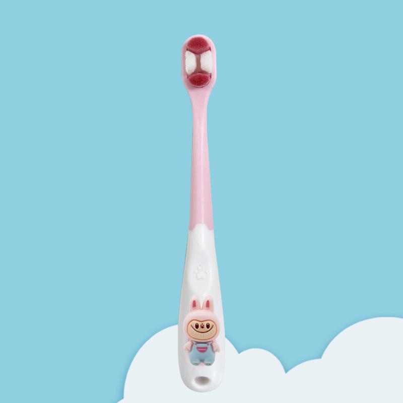 Детская мягкая зубная щетка Labubu Cartoon Cat Paw - Милый дизайн с десятью тысячами щетинок.