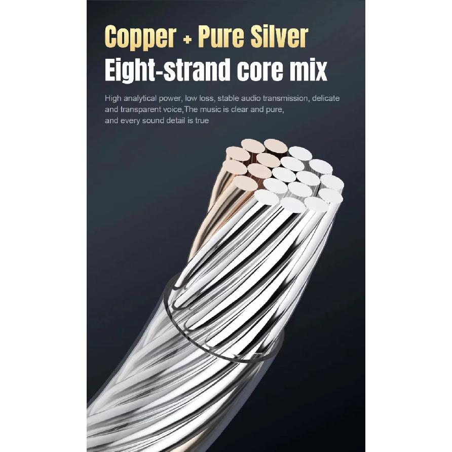Hifi Type C Micro USB Headphone Adapter OTG Converter 4N Pure Silver Audio Amplifier Sound Card USB C Data Cable Earphone type-c