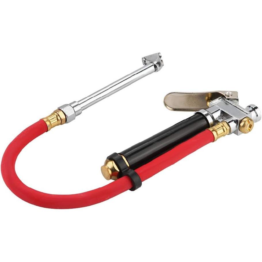 Air Gauge Tire Filler,Compressed Air Filler Gauge Handheld Car Air Tire Pressure Filler Fill Inflator Gauge Dual Chuck Air Compressor Hose Tool