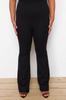 Женские стильные черные трикотажные брюки с расклешенной талией больших размеров для похудения