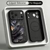 Чехол с принтом цветов Черного Лотоса Для iPhone 17 Pro Max Магнитный Для Magsafe Жидкий Силиконовый Чехол Для iPhone 16 15 14 13 Pro Max