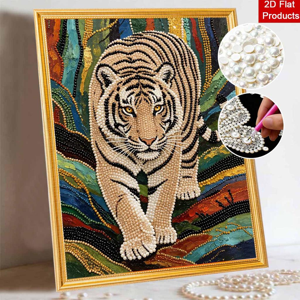 Tiger Pearl Painting DIY Living Room Hanging Painting Art Ornament Decorative Painting Home Decoration