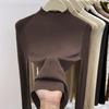 2025 Autumn/Winter Women's Slim Fit Soft Knit Sweater - Half-High Neck Pullover