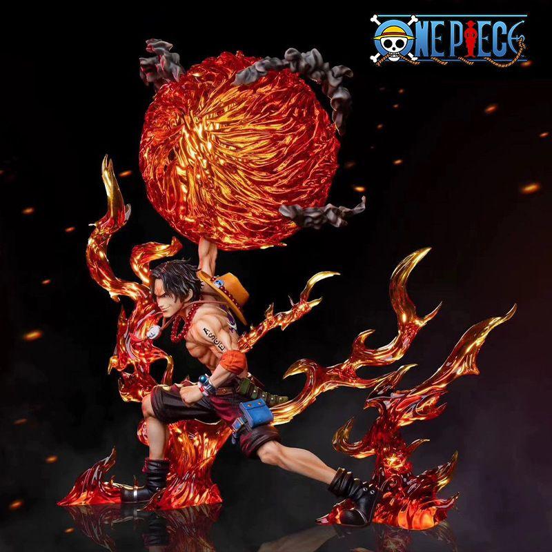 Фигурки аниме One Piece Огненный Кулак Эйс Могут Быть Любимыми Две головы ПВХ Платформа светящаяся Доминирующий 16,14 дюйма/41 см игрушки Прочные Подарки