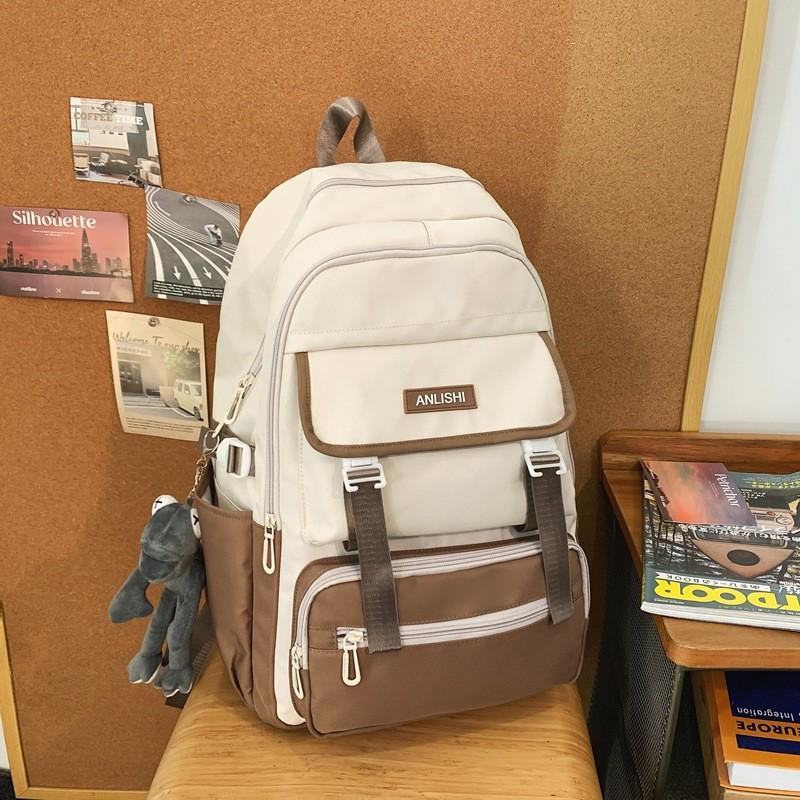 Modern Casual Backpack With Bold Letter Pattern And Padded Shoulder Straps For School Use