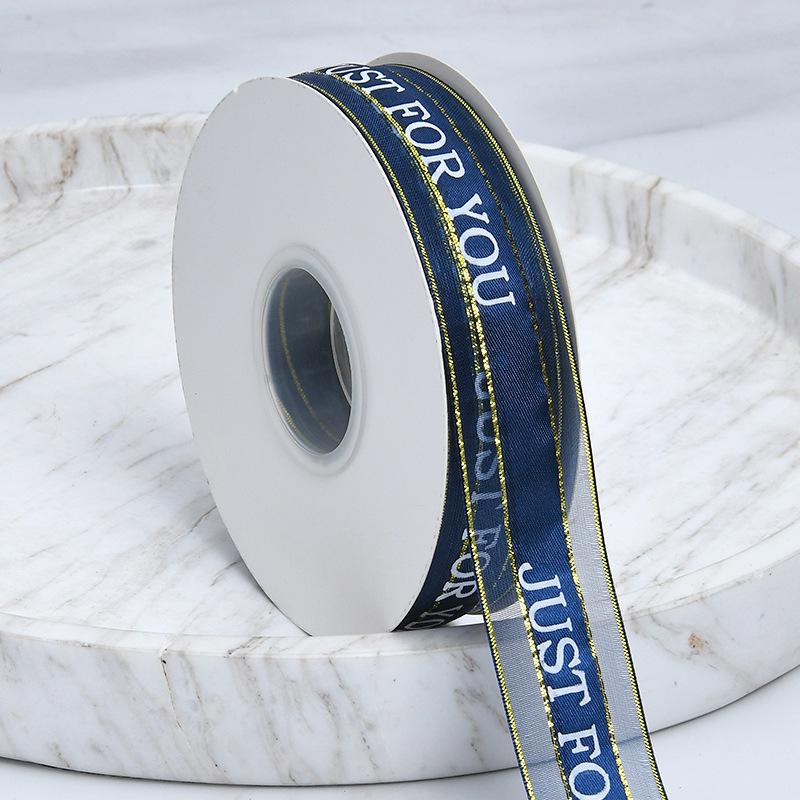 Декоративный романтический и уютный алфавит ручной работы с золотым краем из атласной пряжи, прозрачная лента, цветная лента для упаковки торта на день рождения, галстук, цветочные украшения