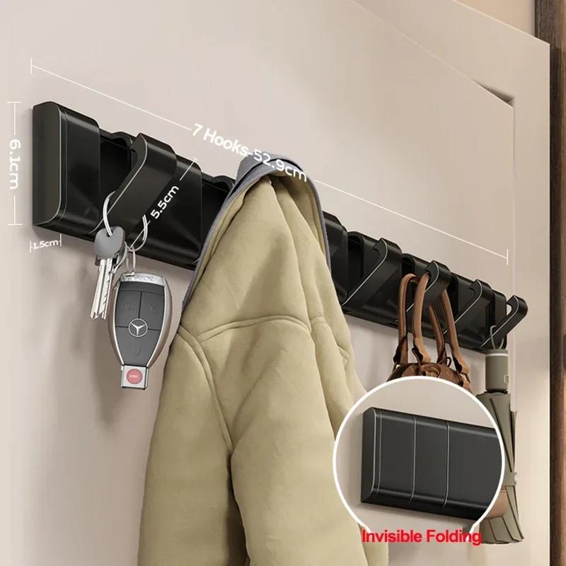 Алюминиевый невидимый складной креативный крючок для переноски сумок, крючок для подвешивания полотенец, складные крючки, настенный крючок, вешалка для одежды, настенное крепление