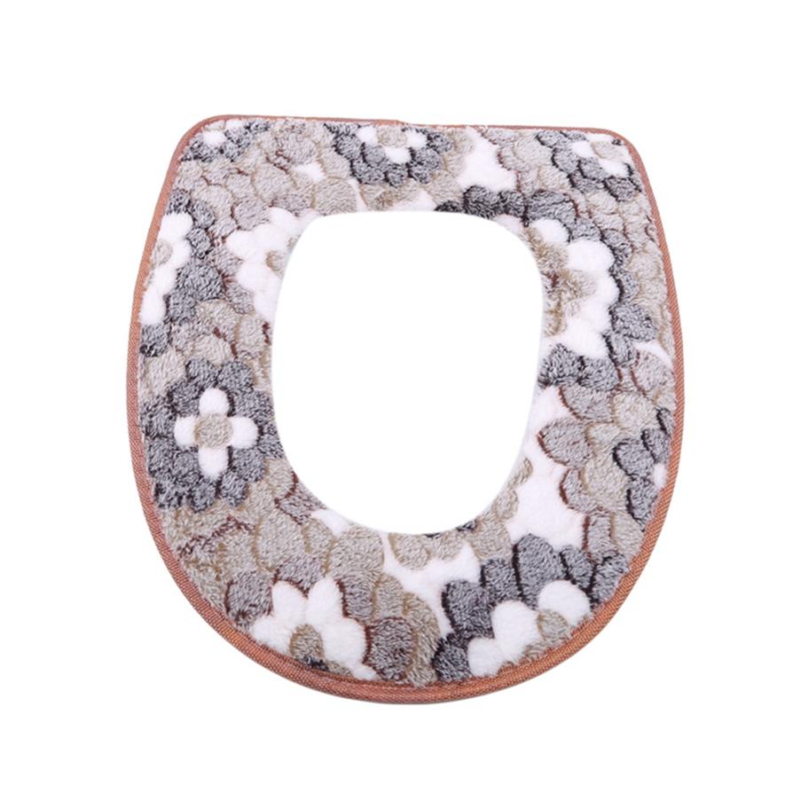 Водонепроницаемая универсальная бархатная подушка для унитаза с большим цветком, коралловая подушка на липучке, бытовое сиденье для унитаза