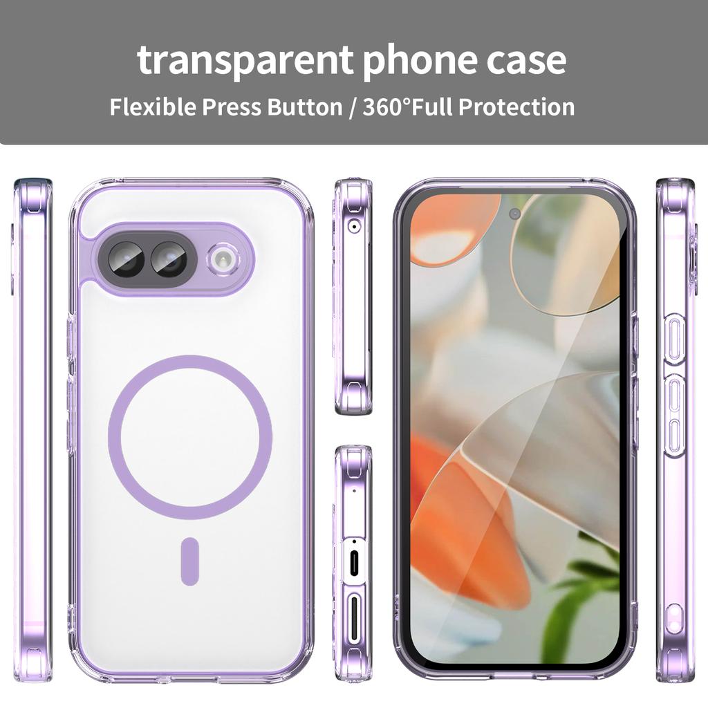 Прозрачный чехол для телефона Google Pixel 9A, Магнитный чехол для телефона Google Pixel 9A, Не желтеющий