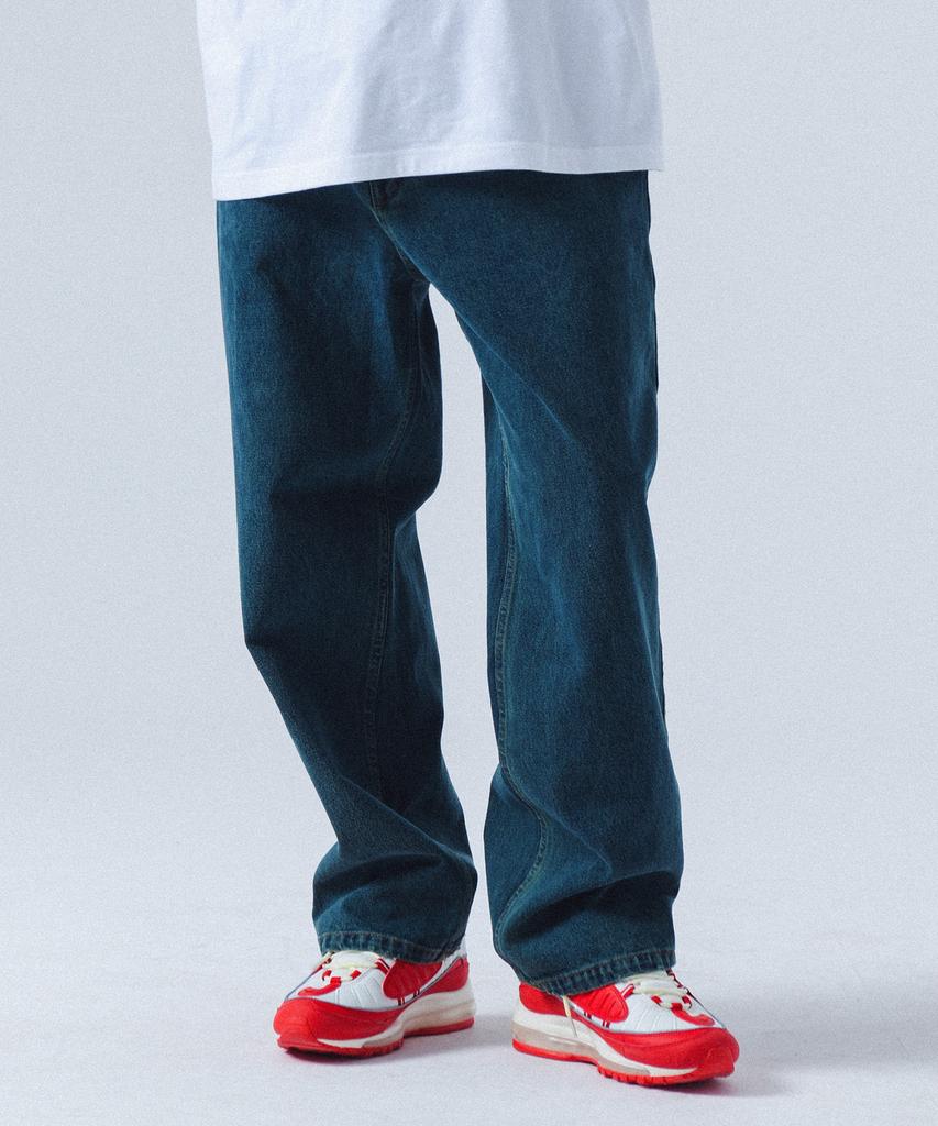 ANNOT Stone Washed Denim Pants Aurora Green