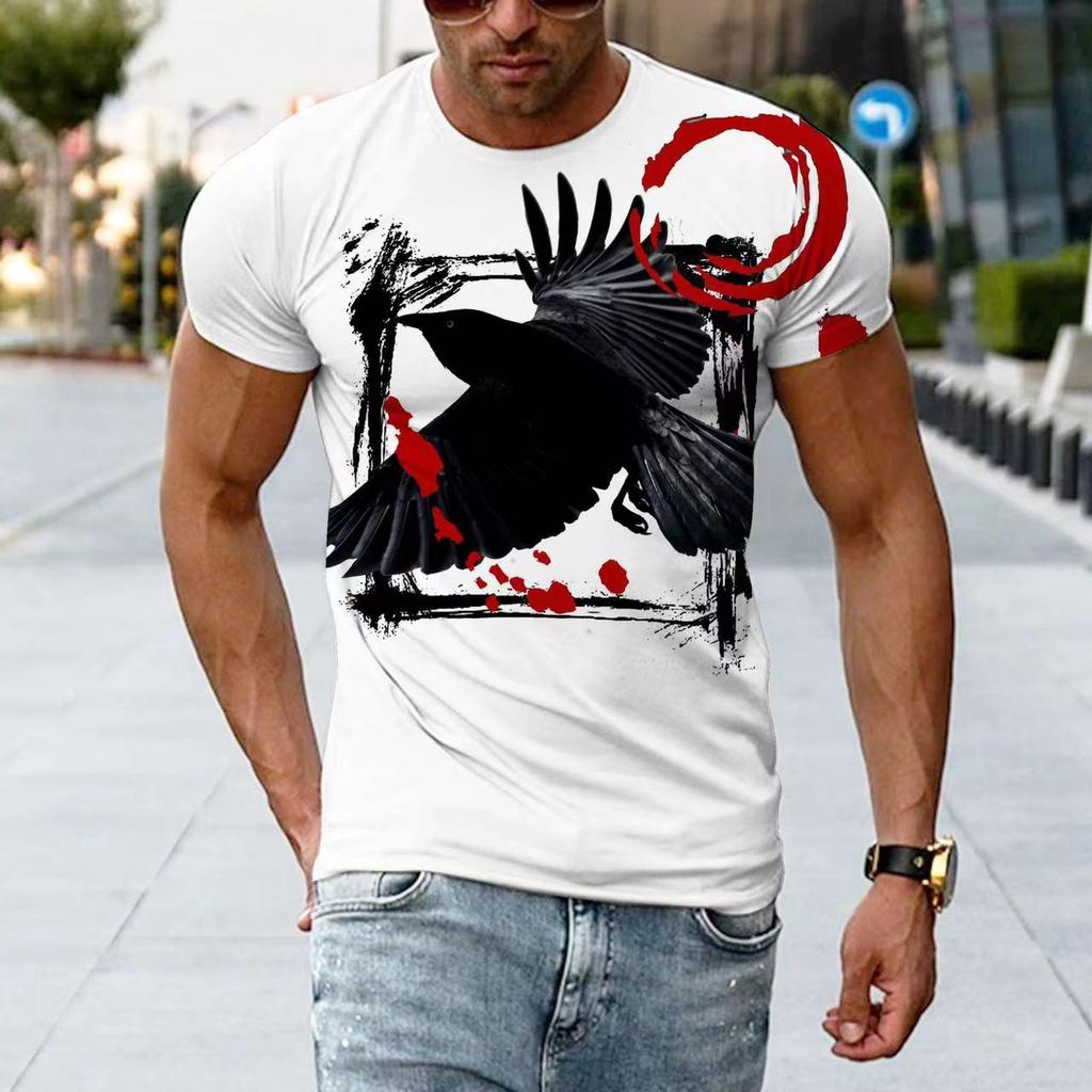 Летние мужские футболки с короткими рукавами, топы с 3D принтом, повседневная винтажная футболка в стиле Харадзюку, одежда больших размеров