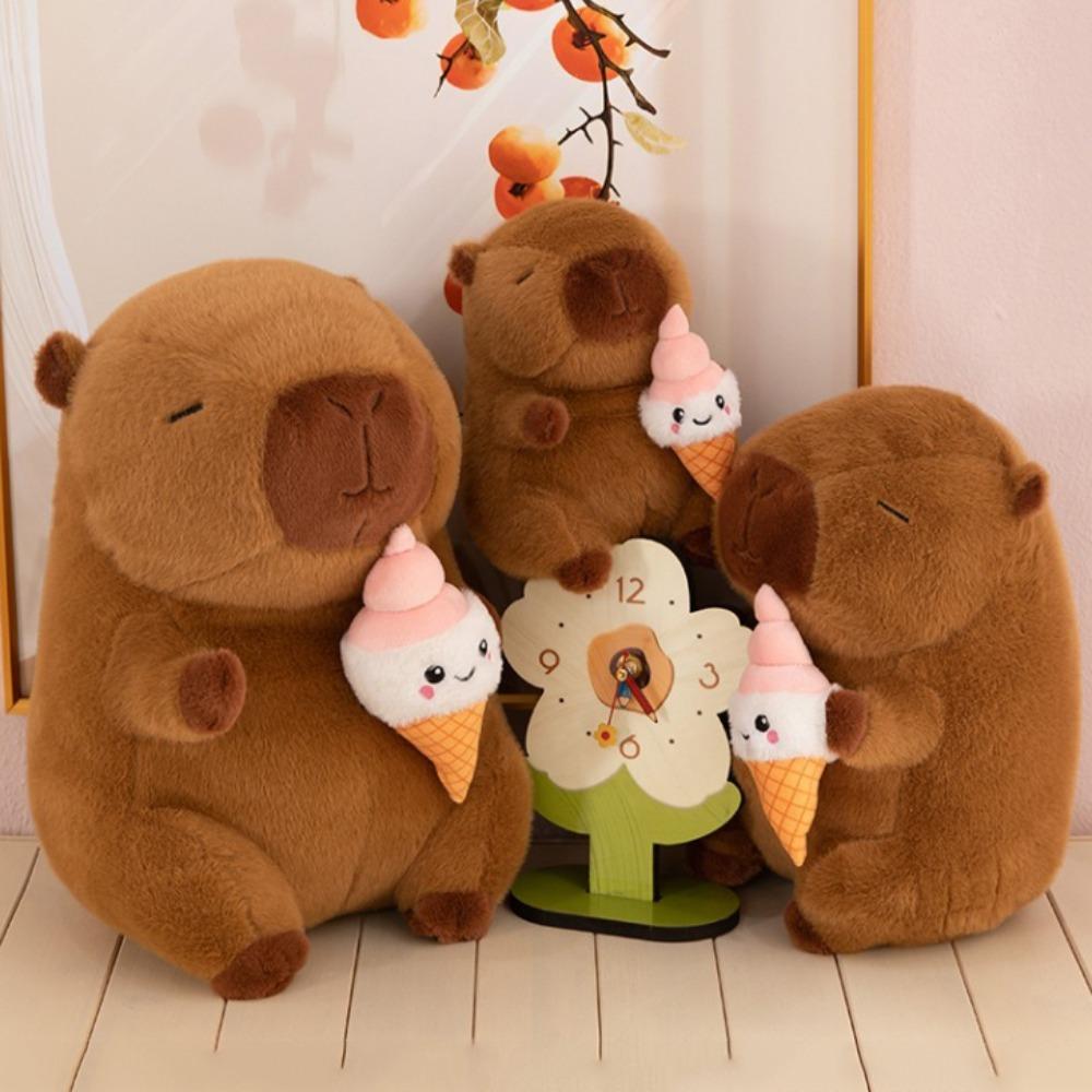 Плюшевая игрушка Капибара-мороженое, Пушистая капибара, Мягкая кукла, Прекрасная плюшевая кукла капибара, Подарок для друзей