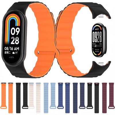 Магнитный петлевой ремешок для Xiaomi Mi Band 10/9/8 NFC Силиконовый браслет Наручный ремешок для Mi Band 8/9 Смарт-часов Заменяемые аксессуары