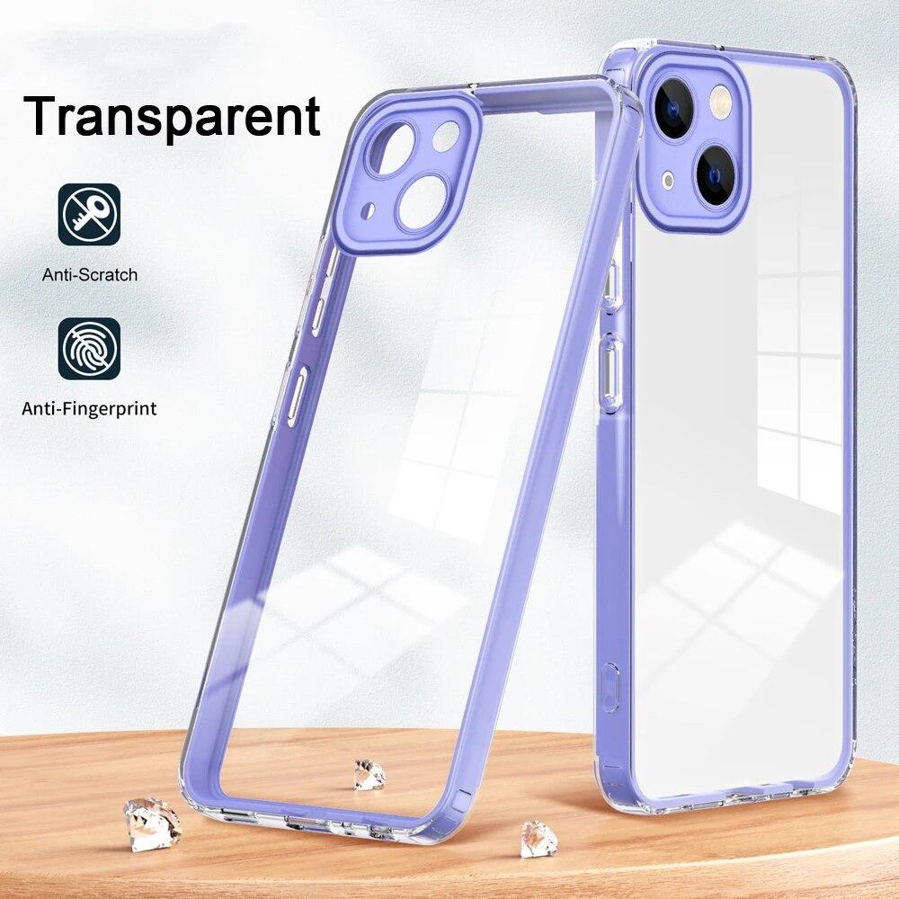 KEYSION Противоударный прозрачный чехол для iPhone 15 Pro Max 14 Plus, прозрачный силиконовый чехол из ТПУ + чехол для телефона из поликарбоната для iPhone 13 12 11 Pro Max