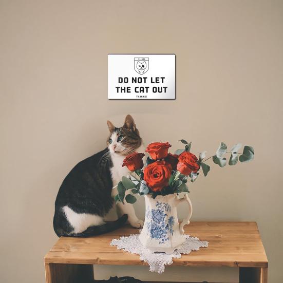 Деревянный знак для кошек с надписью «ПОЖАЛУЙСТА, НЕ ВЫПУСКАЙТЕ КОШЕК НА ВЫХОД» для украшения стены в деревенском стиле для дома, офиса, гостиной, спальни