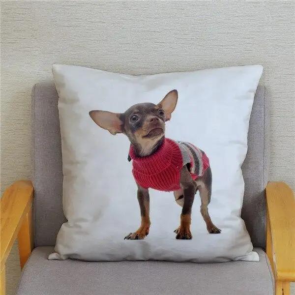 Милая Мини Собака Чихуахуа Декоративная Наволочка Офис Гостиная Автомобиль Украшения Дома Наволочка