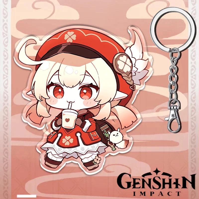 12см Акриловый брелок Genshin Impact Аксессуары для студенческого рюкзака Ху Тао Ёимия Чжун Ли Райдэн Сёгун Аксессуары Подарки на вечеринку