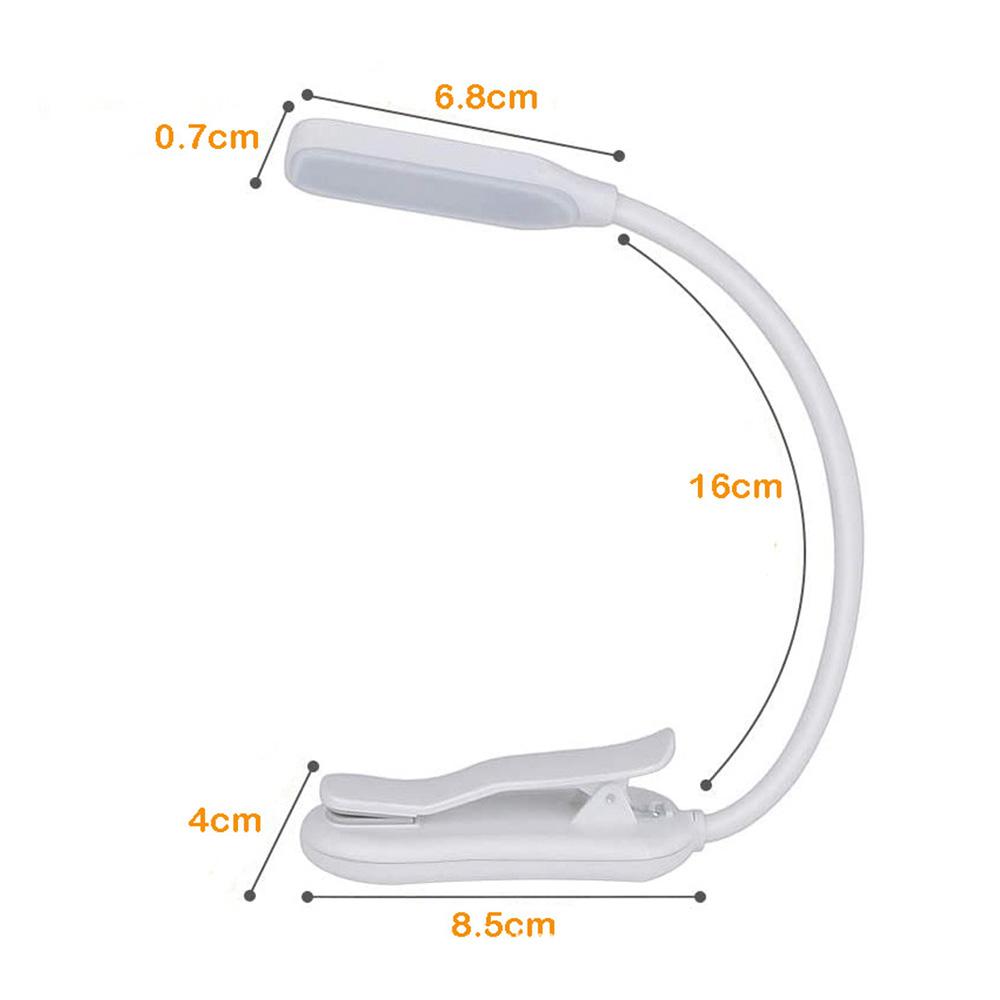 Rechargeable Led Book Reading Light Eye Caring Bedside Reading Lamp Adjustable Brightness 3 Color Temperatures Portable Mini Night Lamp For Bedroom Bo