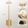Night Light LED Rechargeable Touch Metal Table Lamp 3Colors Bedside for Hotel Bookstore Bar Piano Room Outdoor Decoration