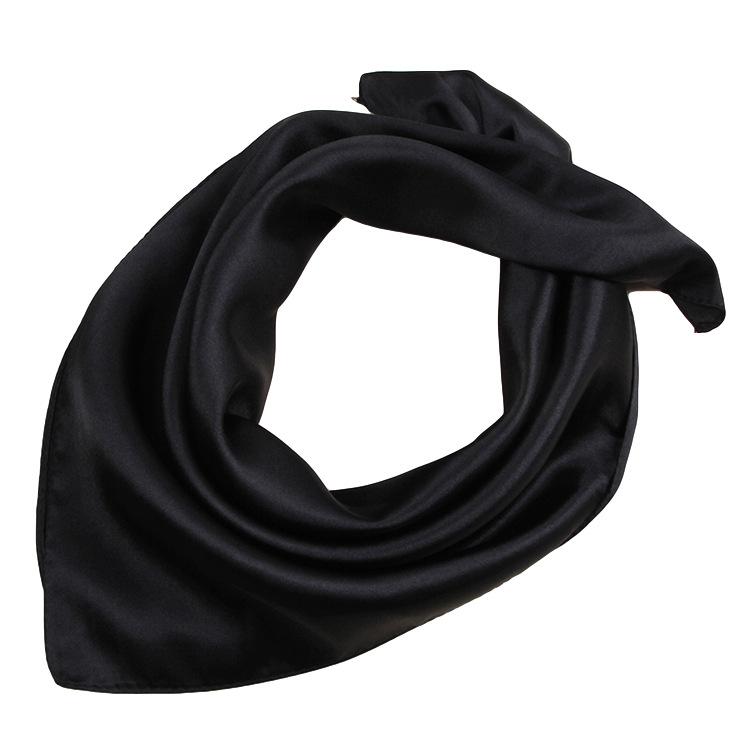 50x50cm Women Solid Square Scarf Single Performance Boy Girl Small Simulation Silk Scarves Flight Attendant Party Gift